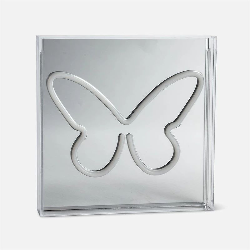 Butterfly Neon LED Sign- Pink, 9"