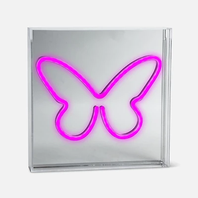 Butterfly Neon LED Sign- Pink, 9"