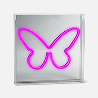 Butterfly Neon LED Sign- Pink, 9"