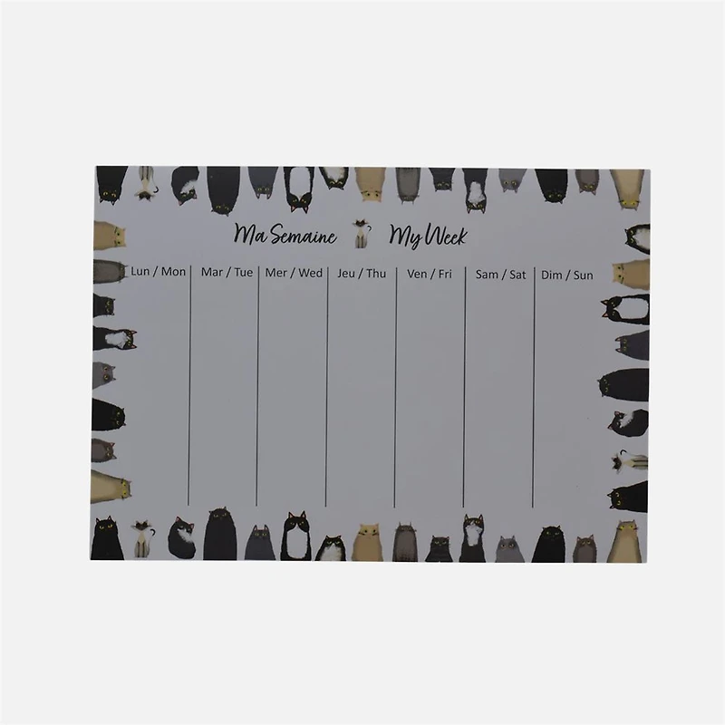 Weekly Planner Cat Family, 52 Sheets