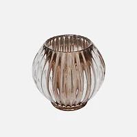 Glass Tea Light Holder - Taupe