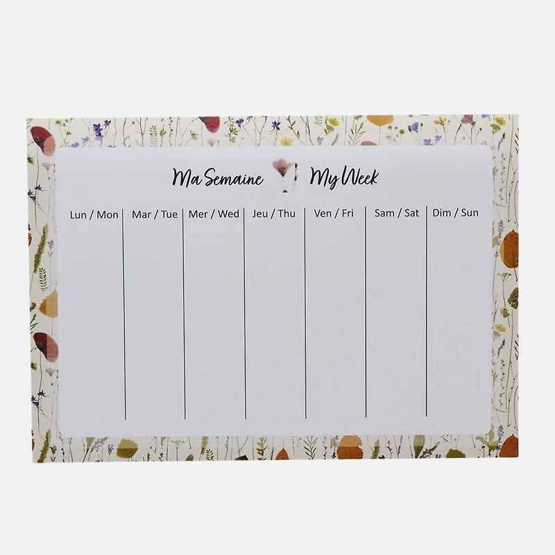 Weekly Planner Wild Flowers 52 Sheets