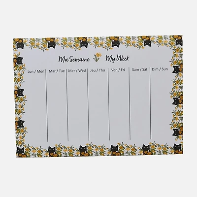 Semainier fleurs & chats - 52 feuilles