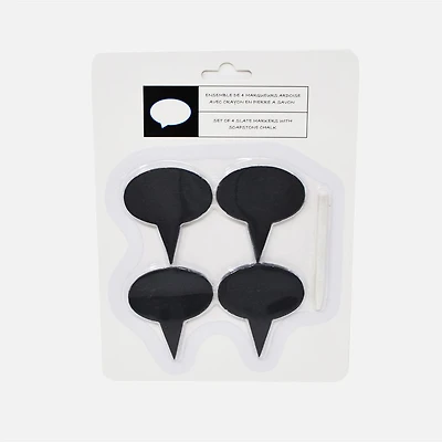 Slate Tags & Chalk, Set of 4