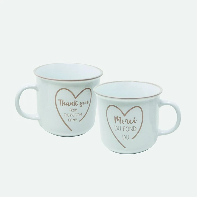 Tasse cadeau de remerciement bilingue - 14 oz  