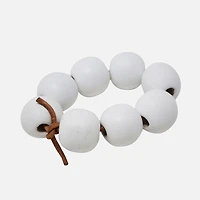 Anneaux de serviettes en perles - Blanches