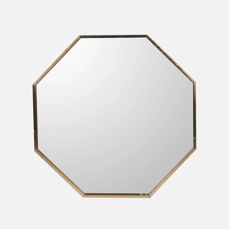 Octogonal with Gold Trim Mirror