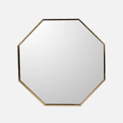 Octogonal with Gold Trim Mirror
