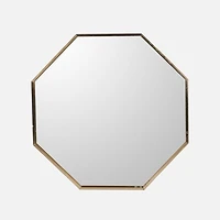 Octogonal with Gold Trim Mirror