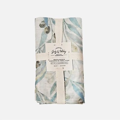 Olive Serviettes de table tissées, paquet de 4 - Vert