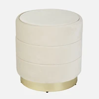 Pouf de rangement rond Olivia - Sable Or