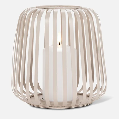 Lanterne cage avec bougie DEL, grande - Sable