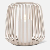 Lanterne cage avec bougie DEL, grande - Sable
