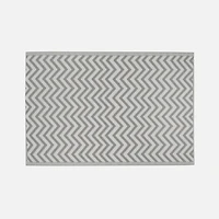 Chevron Motif Outdoor Carpet - Grey