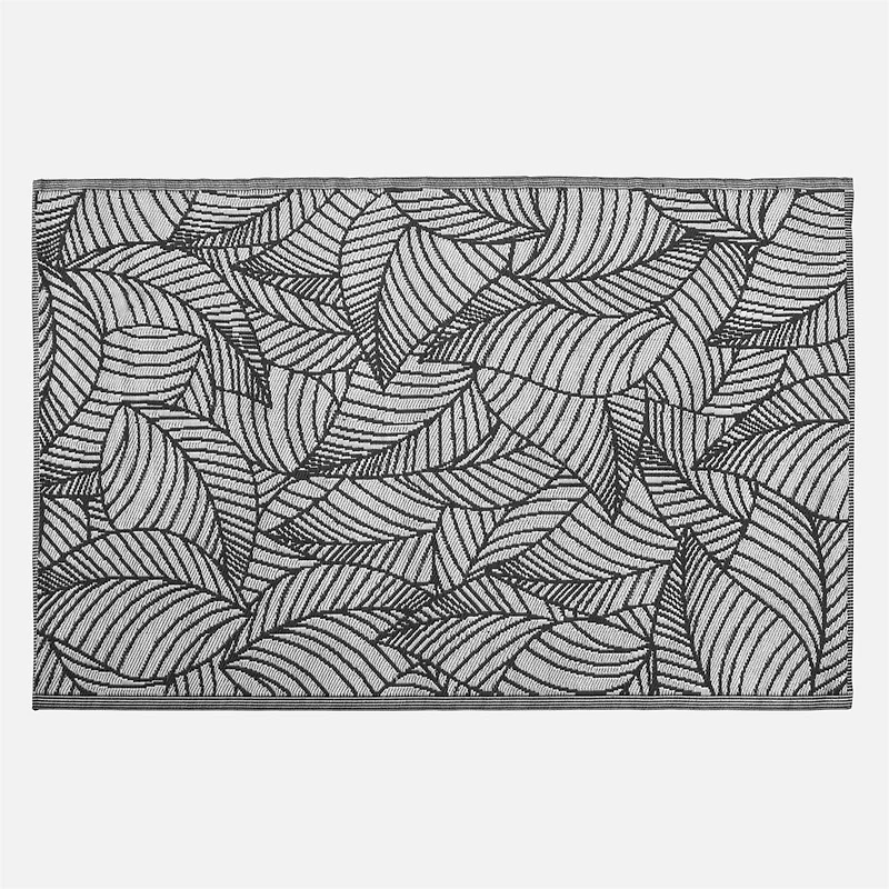 Tapis extérieur à feuillage - 72 x 96 po, Noir/Gris