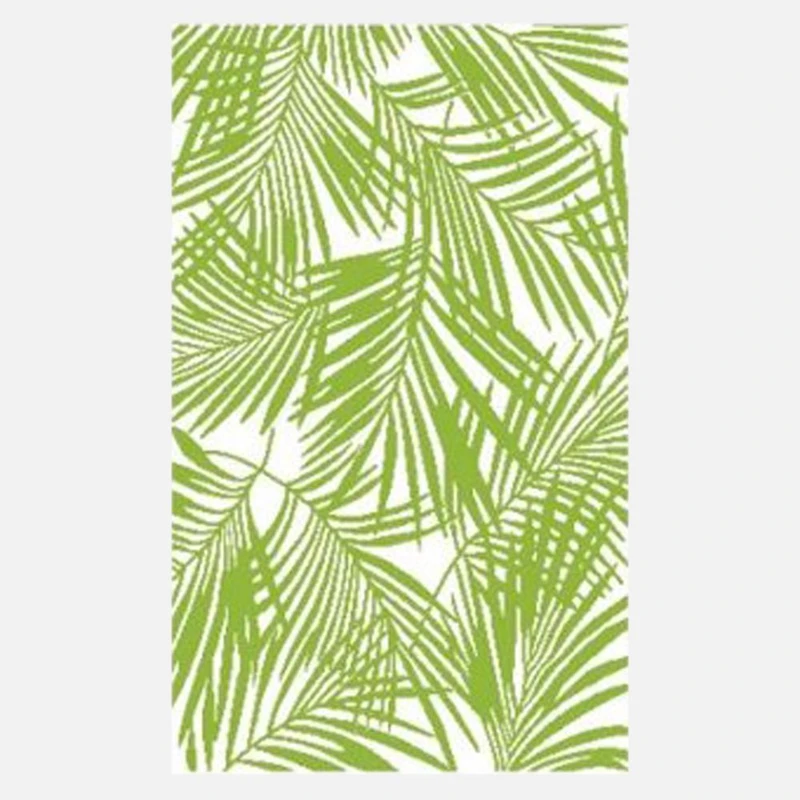 Tri Colour Space Dyed Palm Rug - White/Green