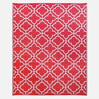 Tri Colour Space Dyed Cloud Rug - Red/White