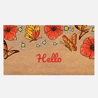 Tapis de coco -  Hello, papillon