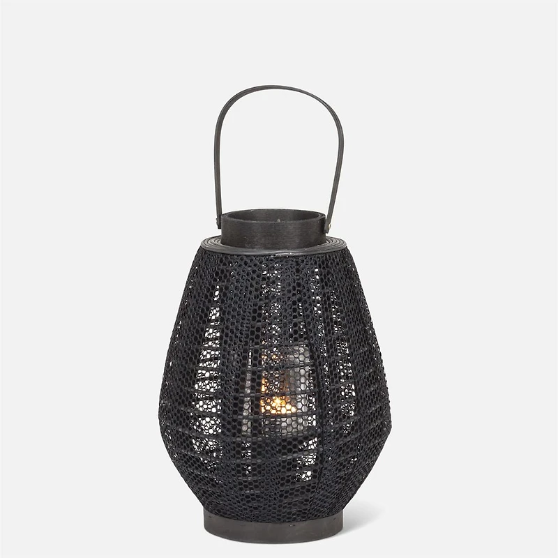 Small Barrel Lantern with handle, 12" - Black