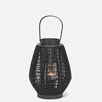 Small Barrel Lantern with handle, 12" - Black