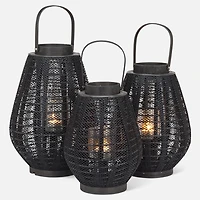 Small Barrel Lantern with handle, 12" - Black