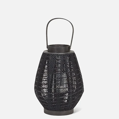 Petite lanterne à baril avec poignée, 12 po -Noir