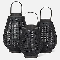 Barrel Lantern with handle, 16" - Black