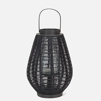 Barrel Lantern with handle, 16" - Black