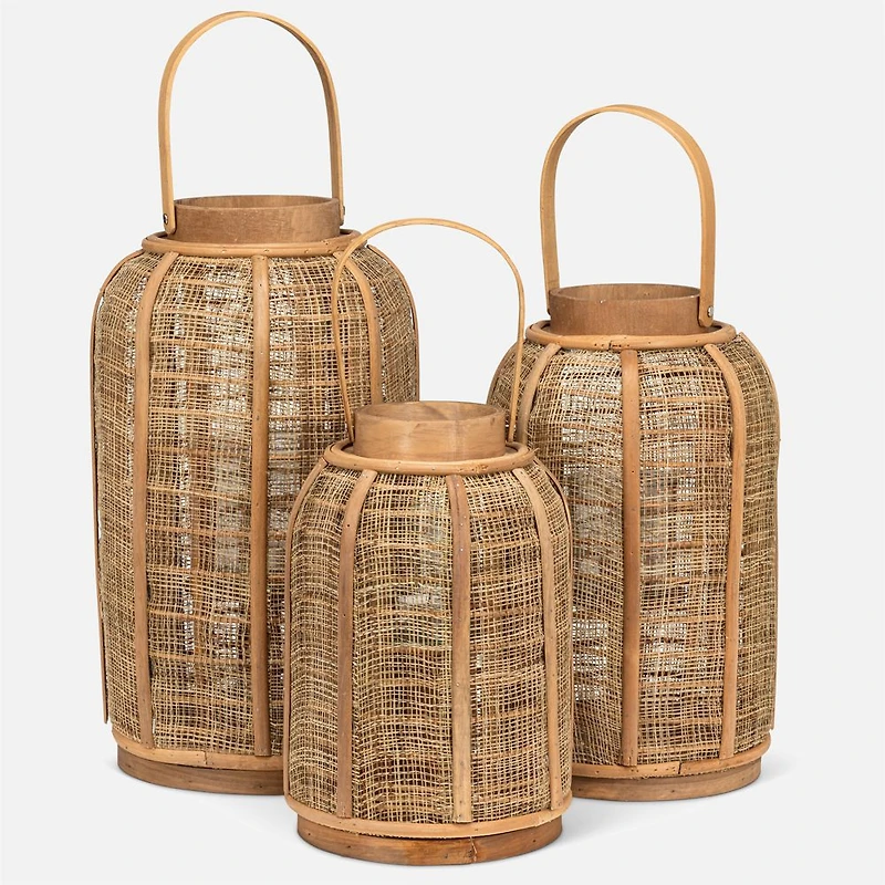 Grande lanterne avec poignée, 16 po - Naturel