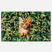 Tapis de coco Chaton dans la verdure - Vert