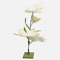 Présentoir papillons et fleurs en papier, 39 po  - Jaune