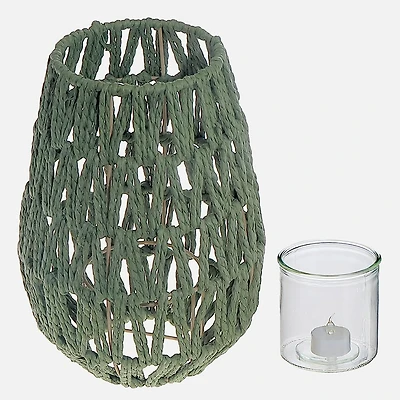 Nova Paper Rope Small Lantern - Green