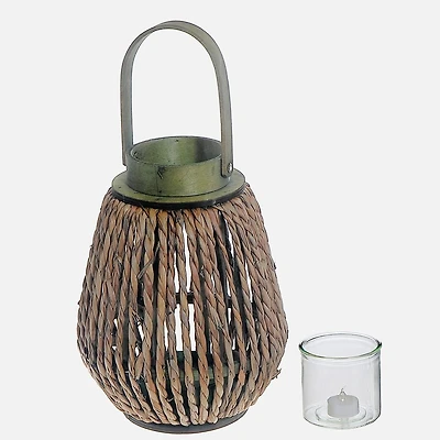 Lucia Natural Large Grass Lantern - Brown/Green
