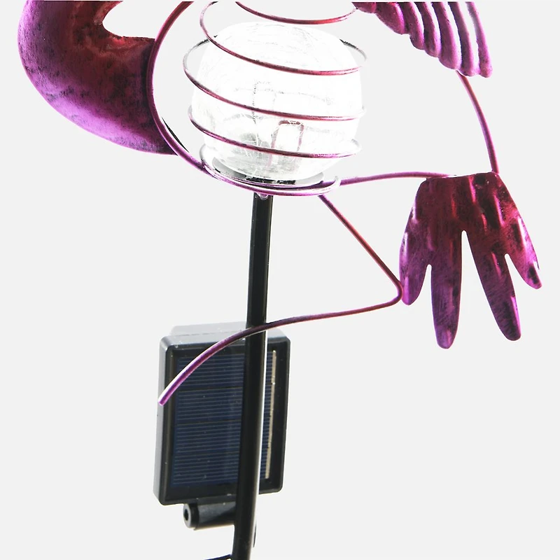 LED Solar Lamp, Purple - Flamingo