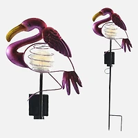 LED Solar Lamp, Purple - Flamingo