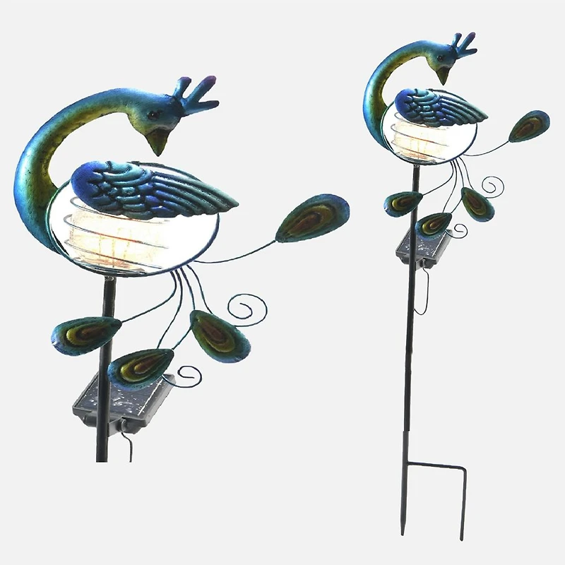 Lampe solaire DEL, bleue - Paon
