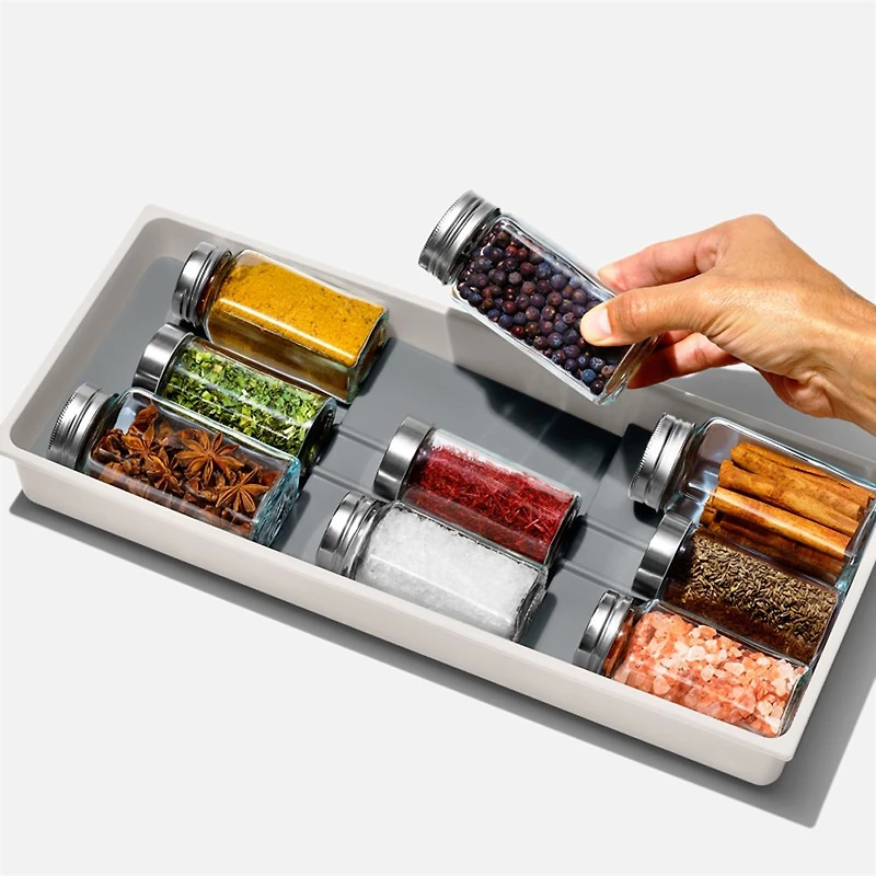 OXO Organisateur de tiroir à épices compact, blanc 