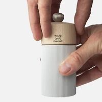 Peugeot Line Manual Pepper Mill Natural Aluminum Beachwood - 5''