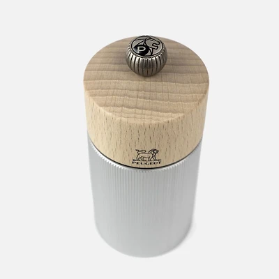 Peugeot Line Manual Pepper Mill Natural Aluminum Beechwood, 7''