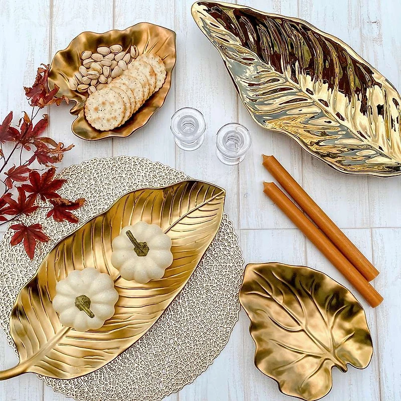 Gold Bark and Leaf Small Plate