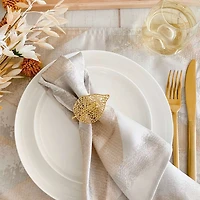 Set of 4 Feuille Napkin Rings - Gold