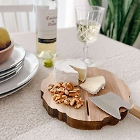 Plateau à fromage et hachoir en bois