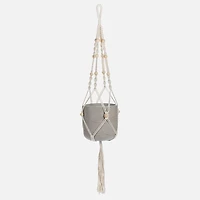 Suspension pour plante avec perles, 42 po L - Naturel
