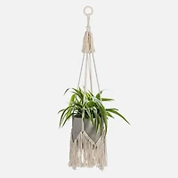 Support à plante avec franges, 40 po - Naturel