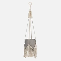 Support à plante avec franges, 40 po - Naturel