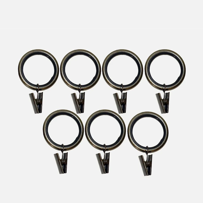 Antique Brass Silent Glide Clip Rings