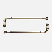 Antique Brass Swing Arm Curtain Rod Set - 24"-38