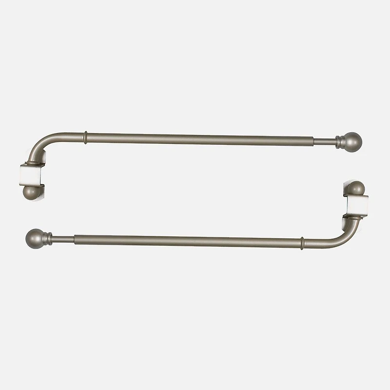 Pewter Swing Arm Curtain Rod Set - 14"-24