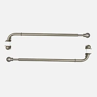 Pewter Swing Arm Curtain Rod Set - 14"-24