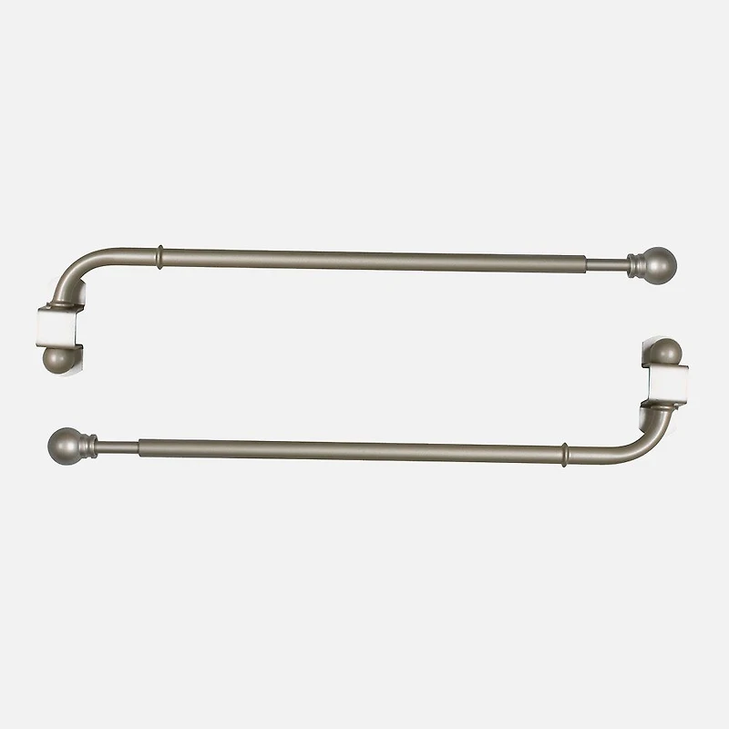 Pewter Swing Arm Curtain Rod Set - 24"-38